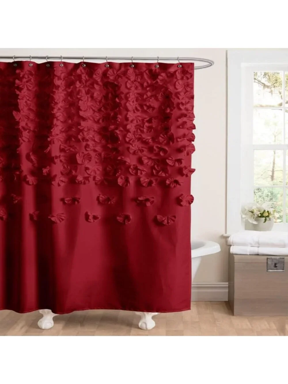 Blush Pink Floral Shower Curtain 72